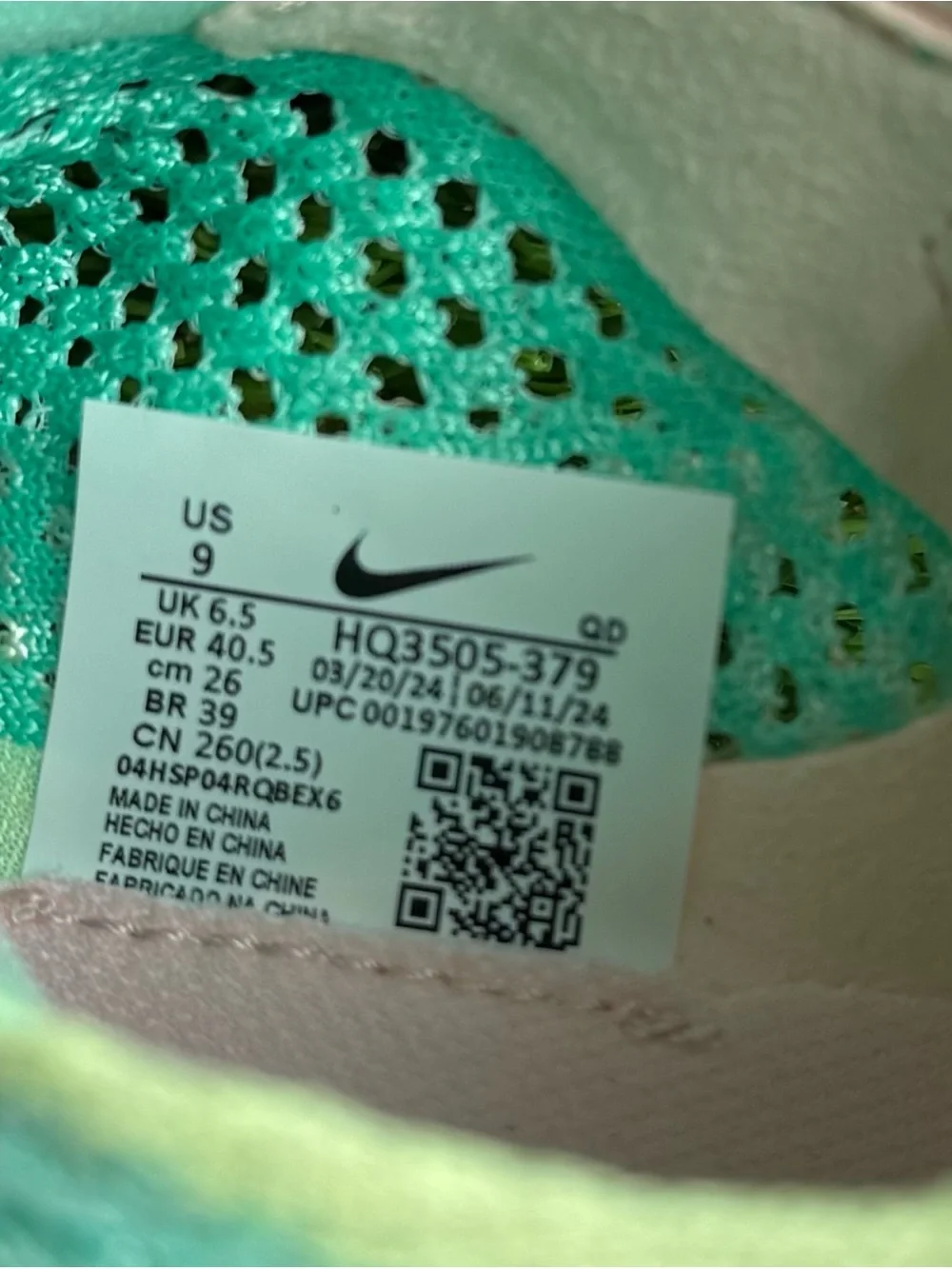 Nike Zoomx Vaporfly Next% 3 Flyknit Mint Foam-Sail Womens Sz 9 HQ3505-379 New